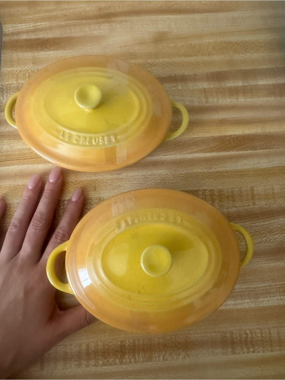 Le Creuset Yellow to Orange Ombre Mini Oval Cocotte (Pair)